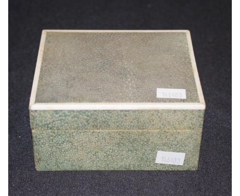 Art Deco Shagreen trinket box width 12cm X depth 10.5cm X height 6cm approx