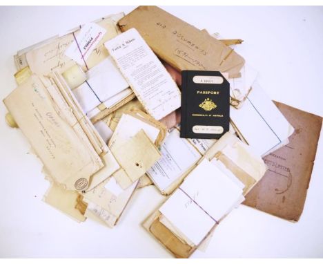 Trunk containing Fairfax and Roberts ephemera 45cm x 32cm, 28cm high