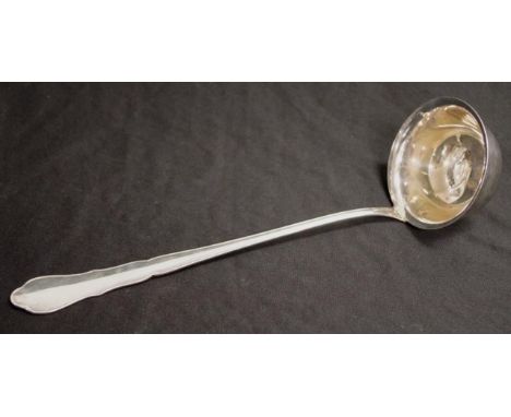 Scandinavian silver soup ladle marked 835, (weight 220grams approx).
