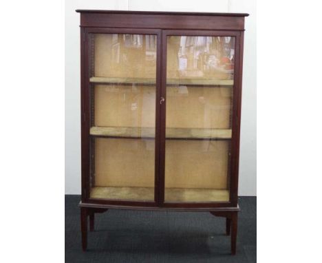 Early 20th century bow front display cabinet 107cm wide, 41cm deep, 156cm high