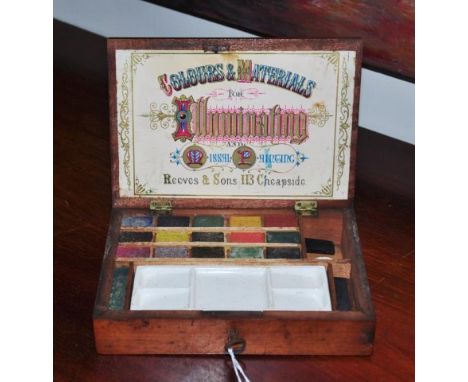 Vintage Reeves &amp; Sons paint box 21cm x 15cm, 5cm high approx.