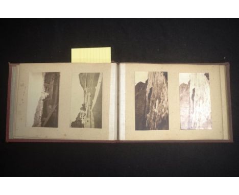 Vintage Indian photograph album containing a total of approximately 78 photographs, (a small number are in faded condition), 