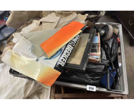 A box containing a large quantity of Scalextric track and accessories - sold with a box of Meccano