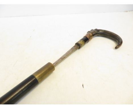 Sword stick with horn handle 