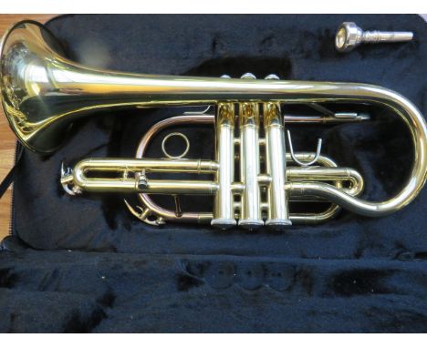 Cased brass bugle Vincent Bach 