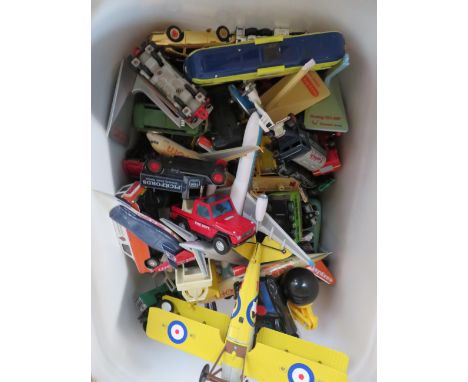 Box of vintage toy cars &amp; others 