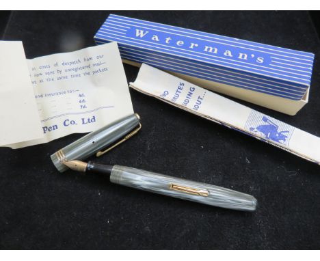 Vintage waterman pen with 14ct gold nib in original box 