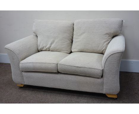 Two seat sofa upholstered in beige fabric, W175cm Condition Report Click here for further images, condition, auction times & 