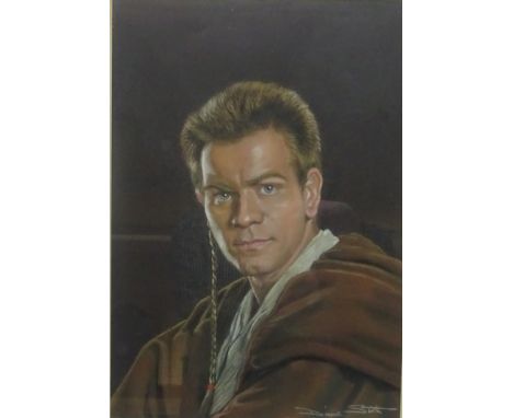 Star Wars Memorabilia - 'The Apprentice' pastel portrait signed by Diane Smith 46cm x 35.5cm overall Condition Report Click h