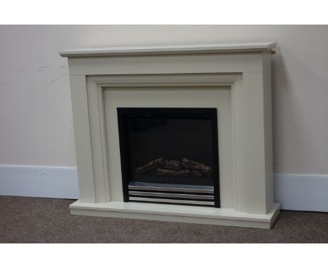 Elgin and Hall 'Amorina' Almond stone finish fuel effect electric fire (cost new £599 December 2015)  (This item is PAT teste