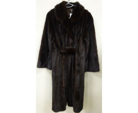 Clothing & Accessories - Long Mink fur coat with tie back Condition Report Click here for further images, condition, auction 
