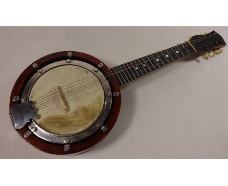 English made eight string short scale rosewood banjo, cased  Condition Report Click here for further images, condition, aucti