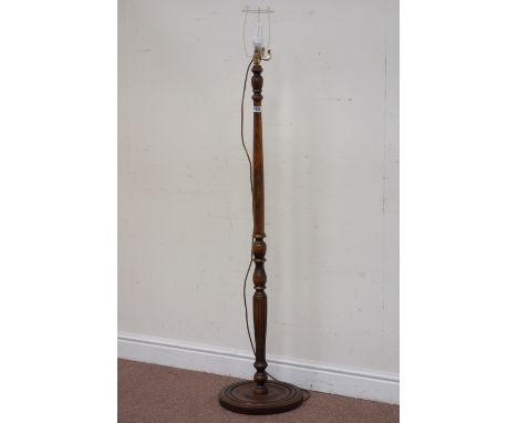 Late 20th century stained beech standard lamp Condition Report Click here for further images, condition, auction times & deli
