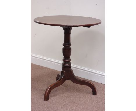 19th century mahogany tilt top tripod table, D67cm, H75cm Condition Report Click here for further images, condition, auction 