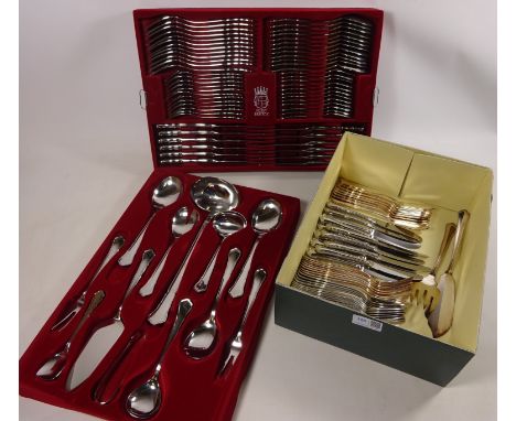 'First Besteck' canteen of stainless flatware, 12 place settings and additional cutlery in one box  Condition Report Click he