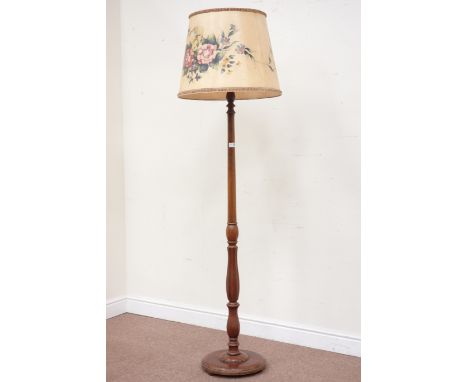 20th century walnut turned and carved column standard lamp Condition Report Click here for further images, condition, auction
