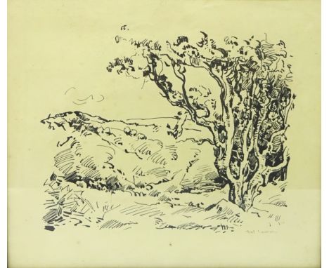'Tree Study', Indian ink sketch signed in pencil by Fred Lawson (British 1888-1968)  28cm x 32cm  Condition Report Click here