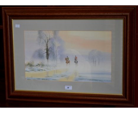M GrantEarly Morning, Out With The Belvoirsigned, watercolour