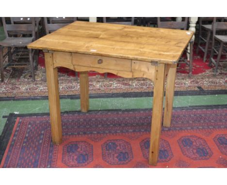 A vintage pine dairy table with single drawer 