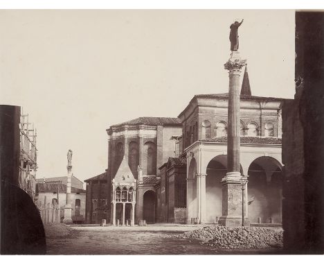 Italy -- Photographer: Alinari and unknown. Views of Bologna, Pisa, Siena, Assisi and San Benedetto. 1860s. 11 albumen prints