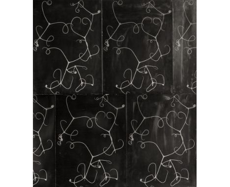 Thiemann, Elsa -- Design for wallpaper.1930-31. Unique vintage ferrotyped gelatin silver print collage. 45,8 x 40 cm. Mounted