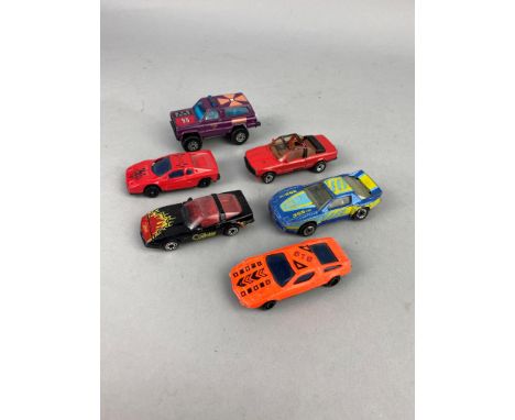 GROUP OF MODEL CARS, including Matchbox, along with metal badges and painted toy army figures
