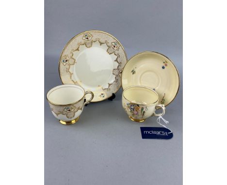 TUSCAN 'PLANT' PATTERN PART TEA SERVICE, along with a Grosvenor 'Ye Old English' pattern part tea service
