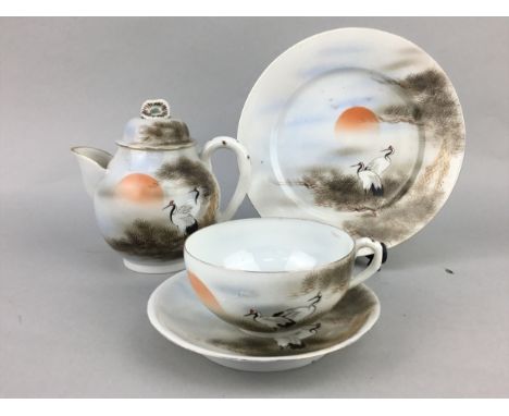 JAPANESE EGGSHELL PART TEA SERVICE, along with various gilded coffee ware