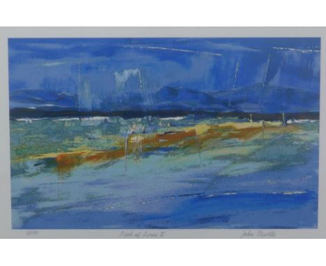 John Neville, 'Firth of Lorne II', coloured screen print No. 3/10, signed in pencil and framed under glass, 46 x 30cm 
