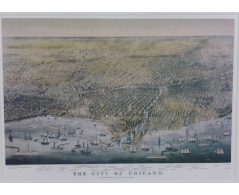 The City of Chicago a reproduction print, framed under glass, size overall 76 x 60cm 