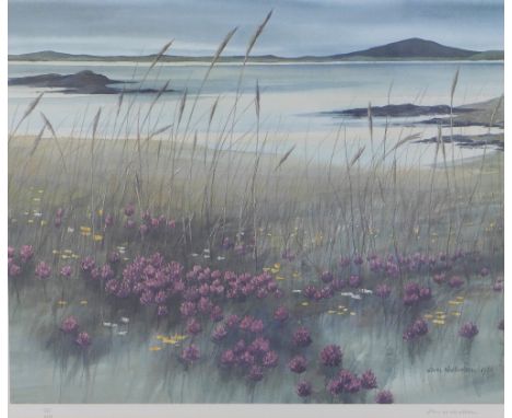 Jim Nicholson limited edition colour print, signed in pencil and numbered 145/850, dated 1986, framed under glass, size overa