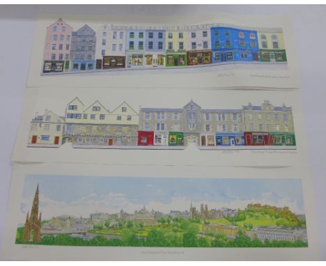 Atholl Pirie, a collection of unframed coloured prints of Edinburgh  and Glasgow streets, etc , (a lot) 
