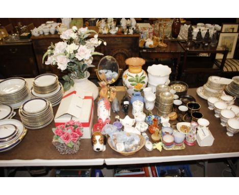 A quantity of various vases, jardinières, Denby teaware, Poole ornaments and other decorative items 