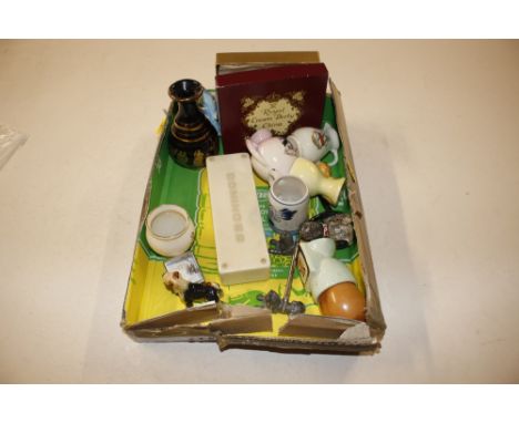 A tray of items to include Sooty &amp; Sweep crested china figurines etc  