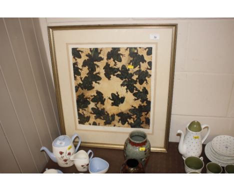 An unusual pencil signed coloured print entitled "Sex Strategies of Toads", by Marjorie Cover