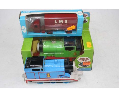 Thomas the Tank Engine models x2, and a Budgie diecast models lorry (3)