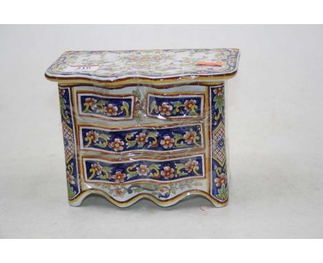 A continental faience commode chest, w.18cmCondition report: No chips/cracks or restoration