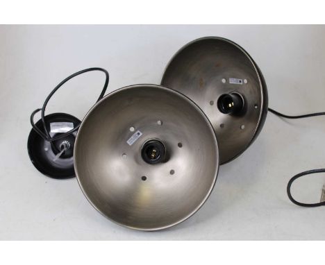 A pair of Athezza ceiling light fittings; together with a matching twin-sconce wall light fitting (3)