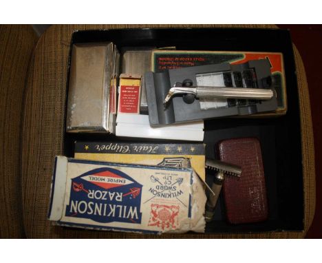 A small collection of miscellaneous items, to include a boxed Burman hair-clipper, Wilkinson Empire Model razor, Rolls razor 