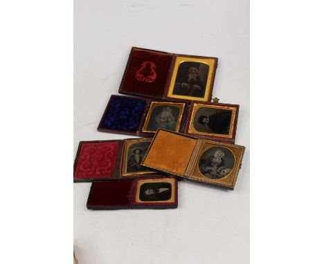 A collection of six 19th century ambrotypes and daguerrotypes, being portrait examples 