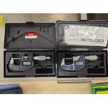 (2) Mitutoyo Digital Micrometers, 0-25mm, Hard Cases