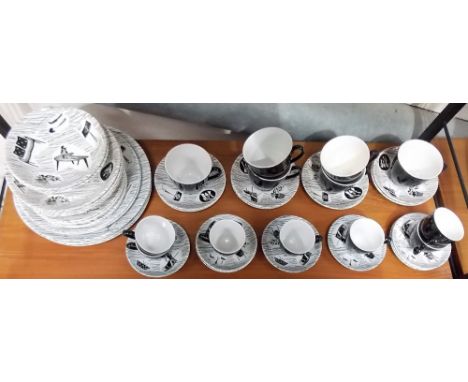 Collection of Ridgway Potteries Ltd 'Homemaker' tea and dinner wares; together with a collection of midwinter black and white