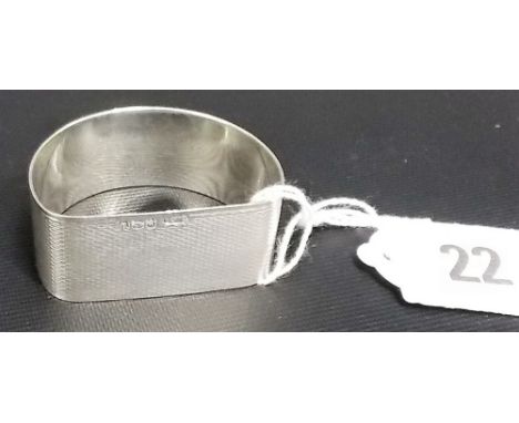 Silver engine turned napkin ring, Birmingham 1946, weight 0.50oz approx.