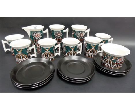 Portmeirion Pottery 'Magic City' design coffee wares designed by Susan Williams-Ellis