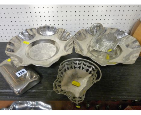 Parcel of electroplate including a good hip flask