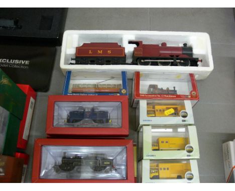 Large scale Lima model locomotive LMS Burgundy 4683 with a quantity of Oxford diecast vehicles and 00 gauge model railway eng