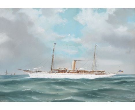 De Simone (Italian, 19th/20th Century)S.Y. Varuna flying the burgee of the New York Yacht Club; and S.Y. Oithona flying the c
