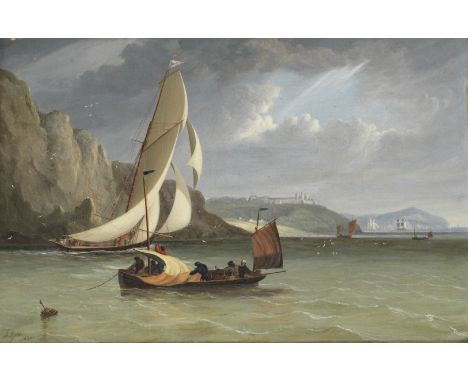 John Lynn (British, fl. 1826-1845)A Royal Yacht Squadron cutter running inshore out of the tide; and 'Smugglers landing', a s