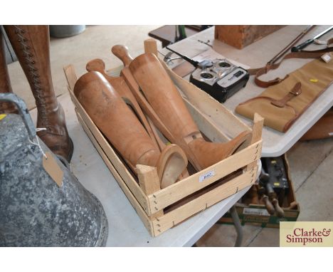 A pair of vintage wooden boot trees 