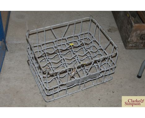 A vintage metalware milk crate, label D&amp;D.C.S